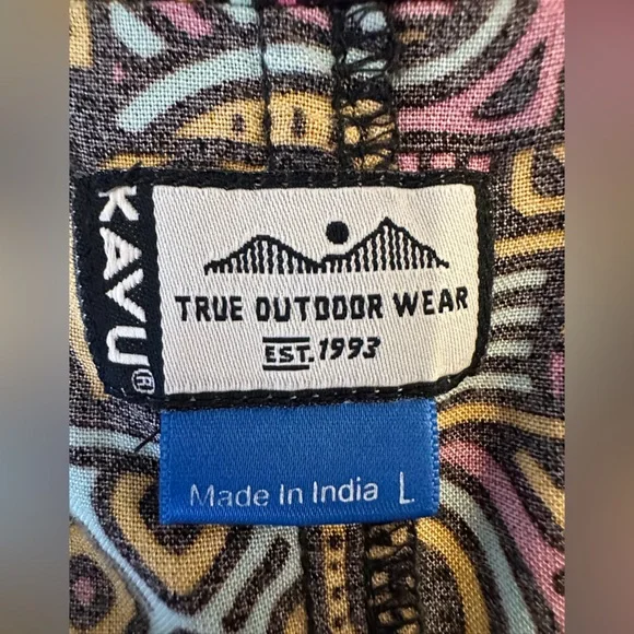 Kavu Colorful Geometric Midi Dress Size L - Picture 8 of 11